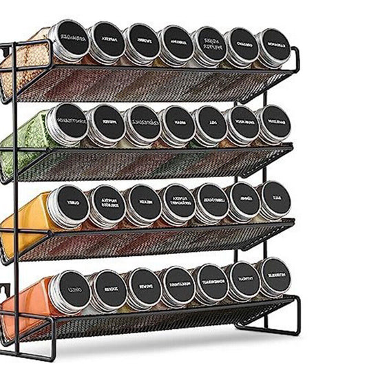 4 Tier Wall Mount Spice Rack Organizer Country Metal Kitchen Wire Kitchen UK